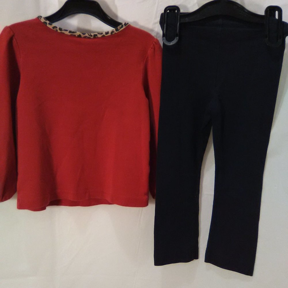 Gymboree Long Sleeve Top Color Red / Leopard Color Heart Size 3T - Picture 3 of 6